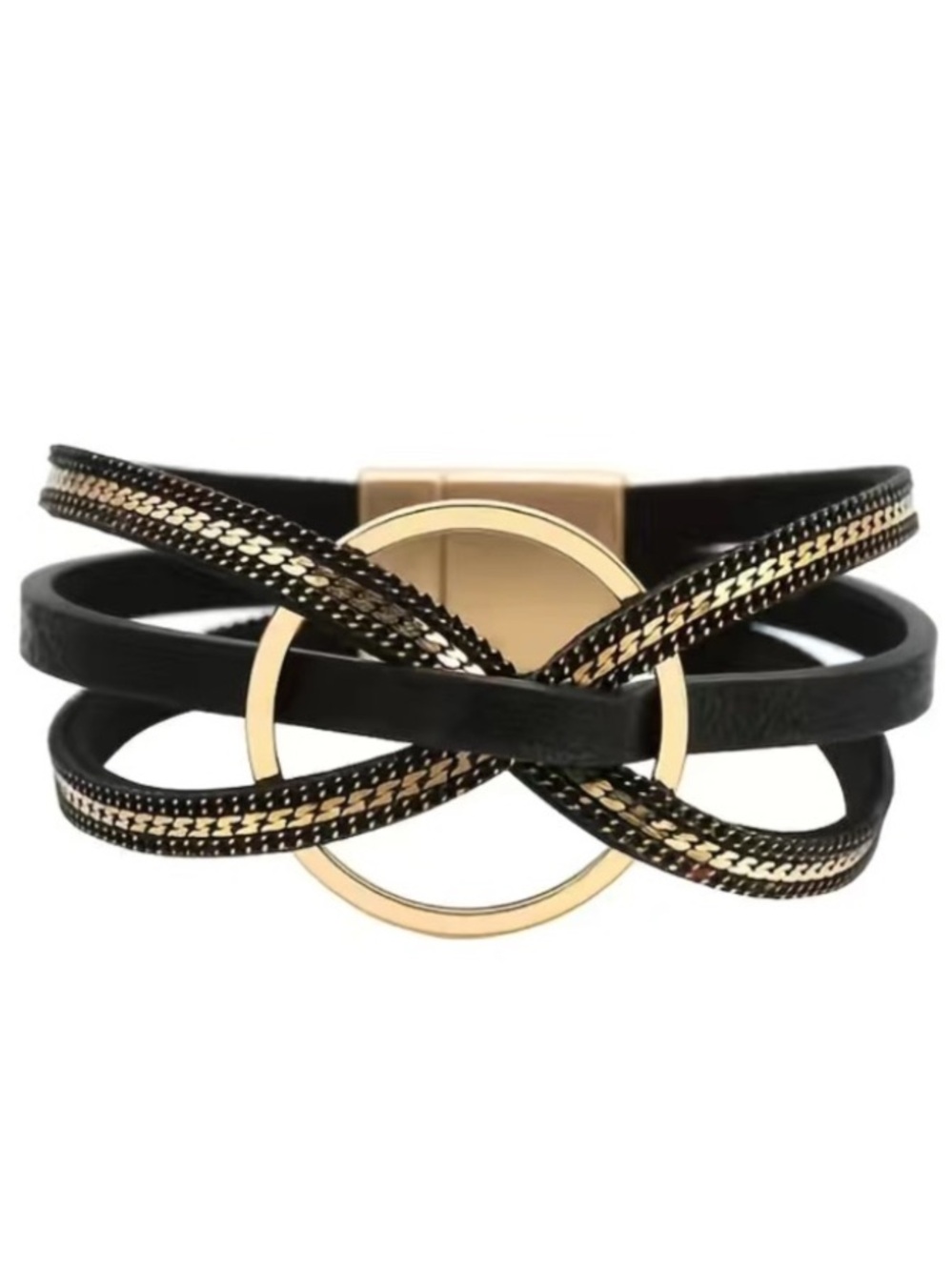 Black and Gold Intwined Magnetic Bracelet